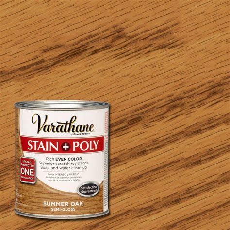 Varathane 1 Qt Summer Oak Stain And Polyurethane 266152 The Home Depot