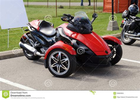 #5 in reply to #1. Red three wheel motorcycle stock image. Image of engine ...