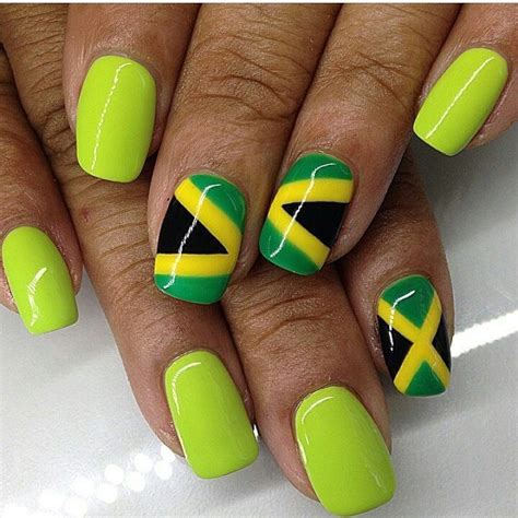 Jamaican Inspired Nail Art Jamaica Nails Rasta Nails Vacation Nails