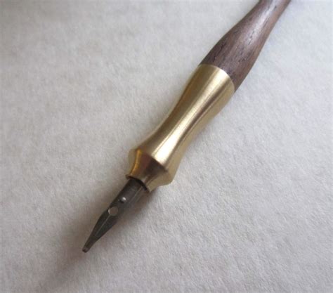 Brass And Walnut Dip Pen Hand Made Dip Pen Calligraphy Pen Etsy