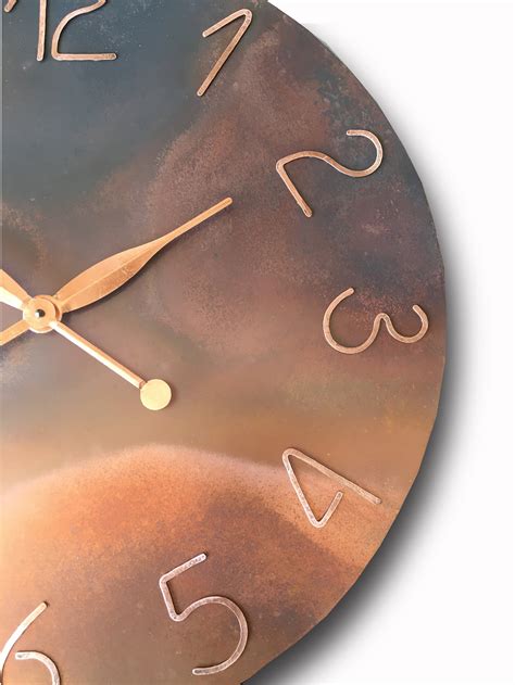 Large Copper Clock Oversized Clock Design Clock Wall Clock Etsy