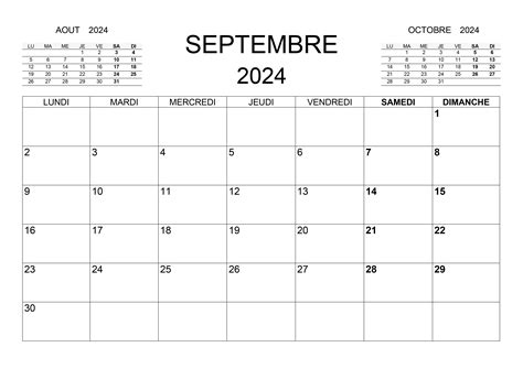 Calendrier Septembre 2024 Calendriersu