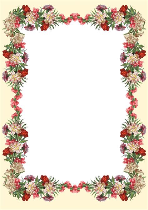 Free Printable Vintage Flower Stationery Ausdruckbares Briefpapier