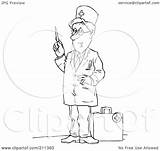 Outline Doctor Standing Coloring Medical Bag Illustration Clipart Royalty Bannykh Alex Rf 2021 sketch template