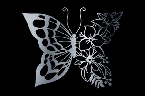BUTTERFLY FLORAL WALL Art DXF SVG CDR File Vector For CNC Plasma Router