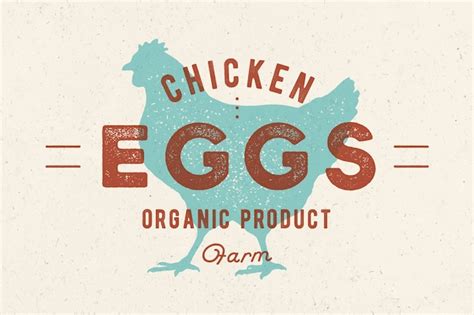 Premium Vector Chicken Eggs Vintage Hand Drawn Logo Retro Print