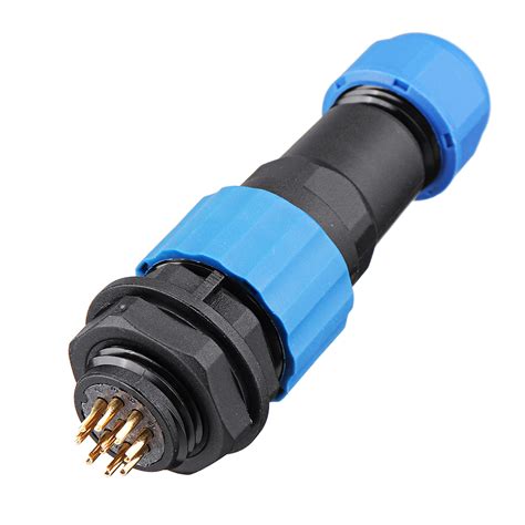 Sp16 Ip68 Waterproof Connector Male Plug And Female Socket 8 Pin Panel