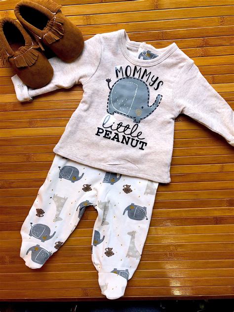 Mommys Little Peanut Nicu Baby Clothes Going Home Outfit Elephant