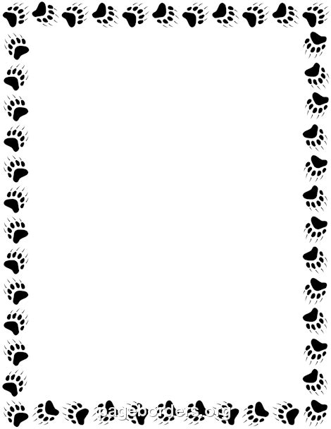 Bear Paw Print Border Clip Art Page Border And Vector Graphics