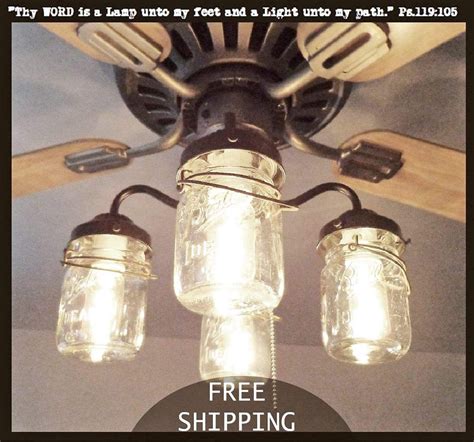 Vintage Mason Jar Light Kit For Ceiling Fan Ceiling Fan With Light