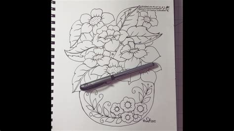 1024x1004 sketch of same flower in flower vase. drawing flowers in a vase - YouTube