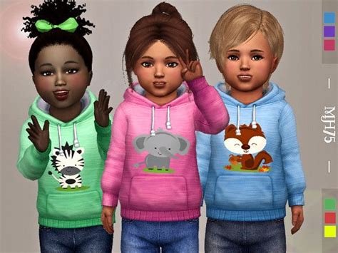 Margeh 75s S4 Lil Creatures Hoodie Sims 4 Toddler Toddler Boys
