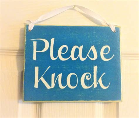 Please Knock Custom Wood Sign 8x6 Soft Voices In Session In Etsy