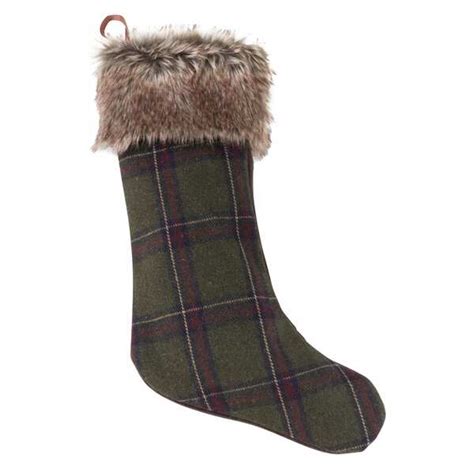 shop christmas stocking with faux fur and plaid design free shipping on orders over 45