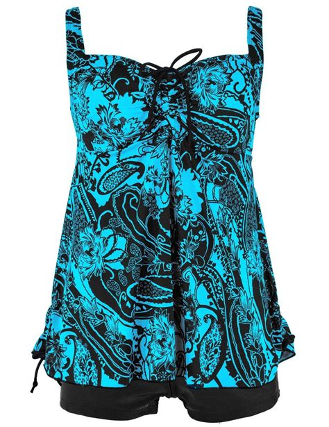 Nonwe Womens Retro Vintage Floral Printed Two Piece Plus