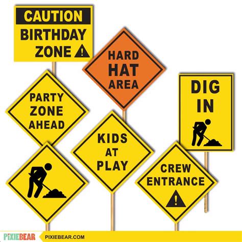 Construction Party Signs Printable Construction Birthday
