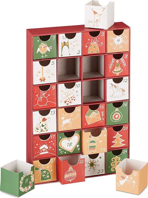 Relaxdays Fillable Advent 24 Boxes Reusable For Children And Adults