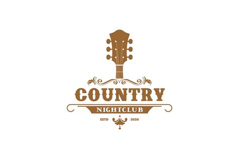 Country Guitar Music Western Logo Design Graphic By Quatrovio