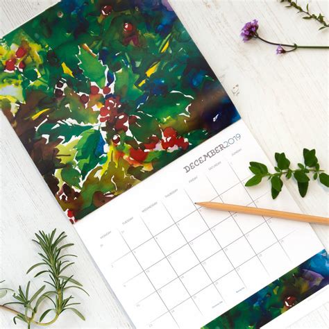 2019 Watercolour Flowers Wall Calendar By Diana Fegredo Studio