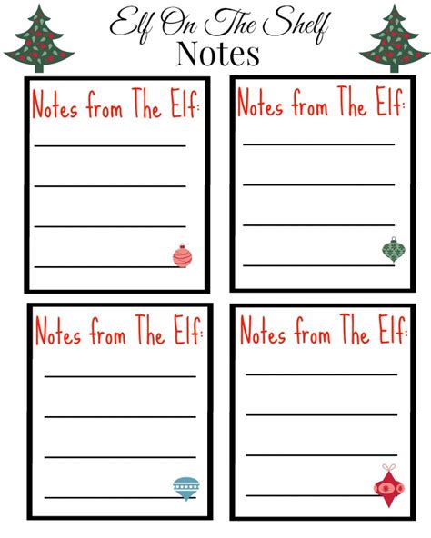 Elf Notes Free Printable