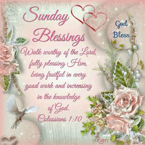 A Card With Flowers And Hearts On It Says Sunday Blessings Walk Worthy