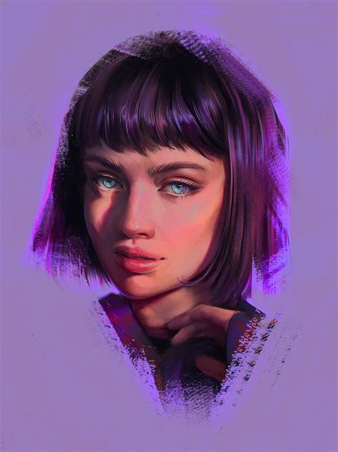 Purple Mandy Jurgens Digital Portrait Illustration Digital Portrait