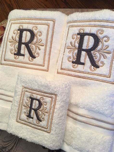 Monogrammed Luxury Bath Towel Set Hand Towels Wedding T Bridal