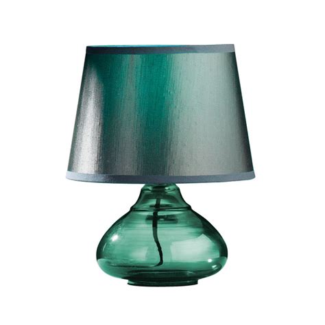 Medan Table Lamp Teal Glass Base Ebay
