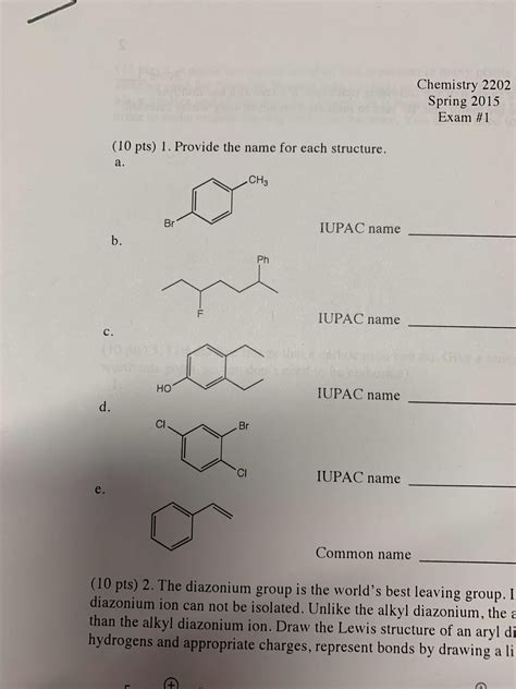 Solved Provide The IUPAC Name For The Following Compounds Chemistry