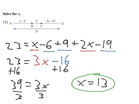 Segment Addition Postulate And Solving For X Math Geometry Line