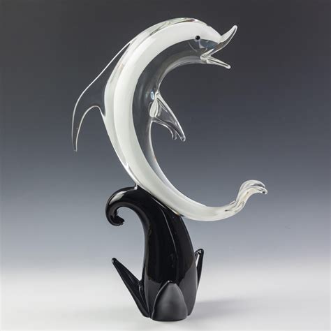 Murano Italian Studio Art Glass Dolphin Sculpture
