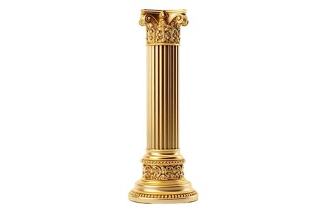 Premium Photo Gold Roman Column On White Background