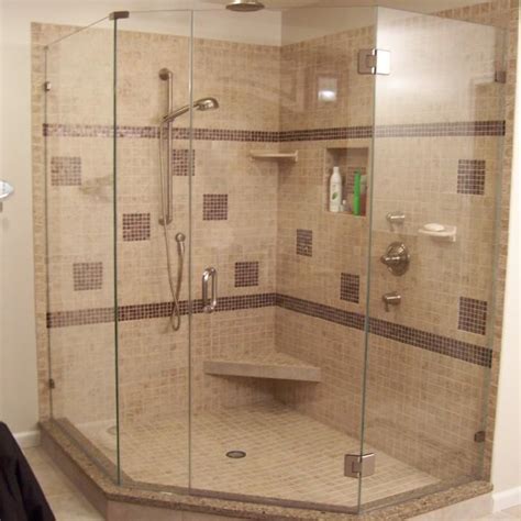 Using a prefabricated shower tray and ramp. 30 Breathtaking Corner Glass Shower Prefabricated Stalls ...