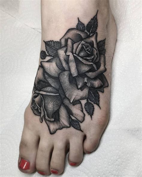 Slender rose tattoo with cat. Feed Your Ink Addiction With 50 Of The Most Beautiful Rose Tattoo Designs For Men And Women ...