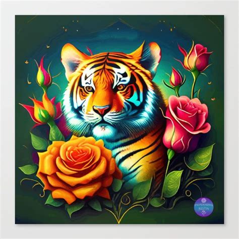 Shop Valentine Tiger Canvas Print By Morriganaustin On Society Color