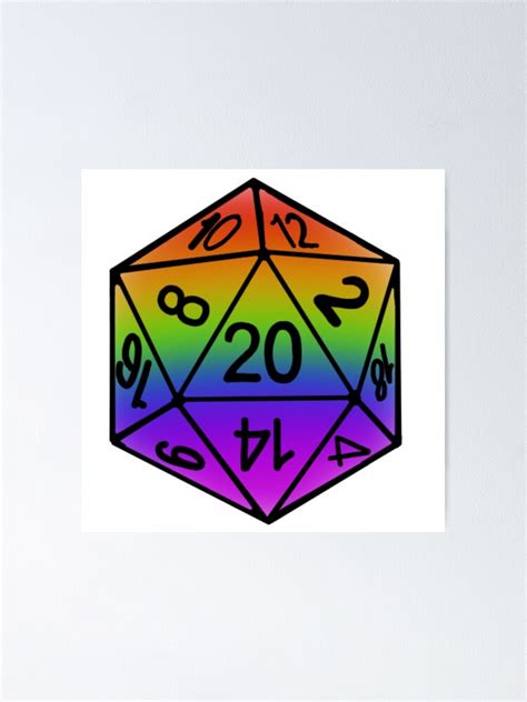 Rainbow Dnd Dice Poster By Enchantededits Redbubble