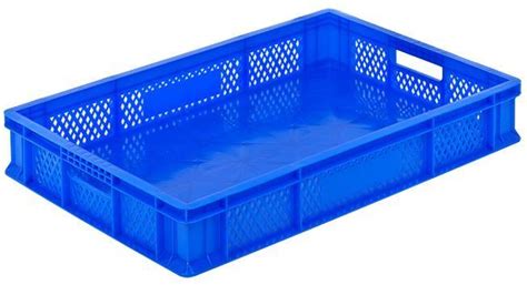 60x40x10 Perforated Side Solid Base Plastic Crate 60x40 Perforated