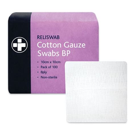 Europharma Reliance Medical 8 Ply Cotton Gauze Swabs 10x10cm First