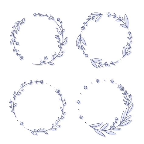 Premium Vector Floral Wreath Collection Hand Drawn