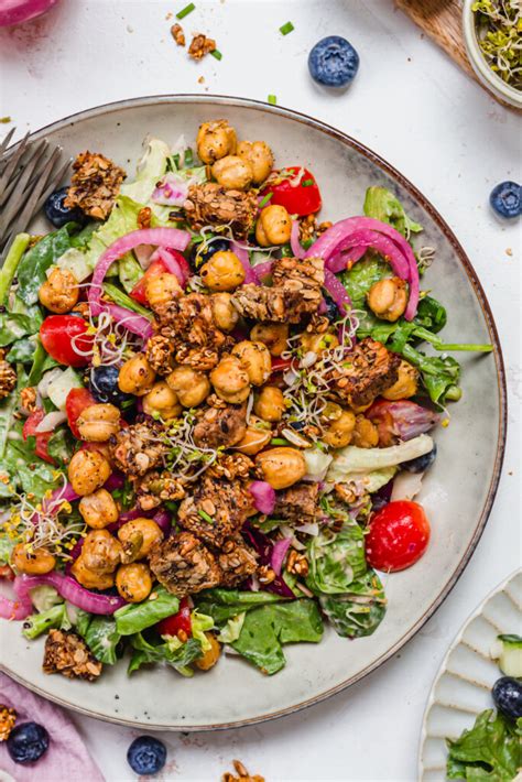 Crispy Chickpea Crouton Salad Nourishing Amy