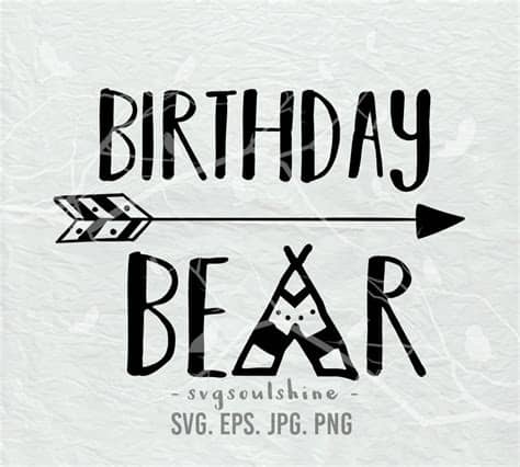 An svg's size can be increased or decreased without all of our downloads include an image, silhouette file, and.svg file. Birthday Bear SVG File HBD Silhouette Cut File Cricut Clipart