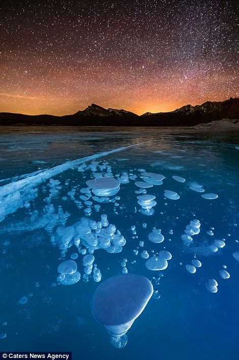 David Swindlers Photos Reveal Frozen Bubbles Lit Up By The Northern