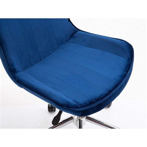 Cherry Tree Furniture Cala Sapphire Blue Colour Velvet Fabric Desk Cha Daals