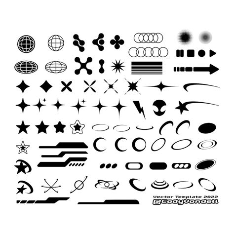 Y2k Aesthetic Icons Template Over 80 Assets For Logos Clothing