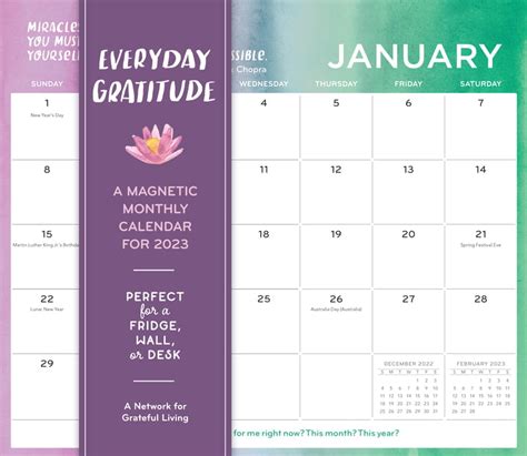 Everyday Gratitude A Magnetic Monthly Wall Calendar 2023 Perfect For