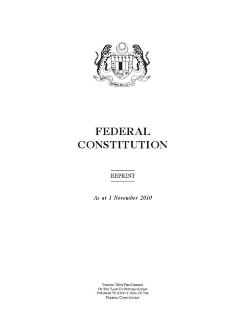 There's no article 10/ tenth amendment, which provides that all powers not explicitly granted to the federal government are reserved to the states and the people. Federal Constitution of Malaysia | Federal Government Of ...