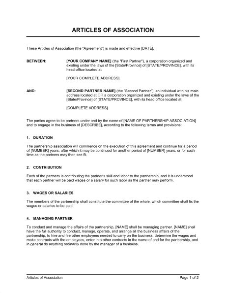 Memorandum of association, abbreviated as moa, is the document, which holds the fundamental information. Articles of Association Template - Word & PDF | By ...