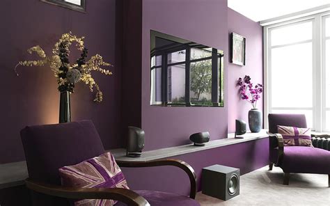 Living Room Purple Room Modern Apartment Purple Armchairs Modern