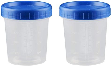 25pcs Sterile Specimen Cups With Lids Urine Sample Cups Screw On Cap