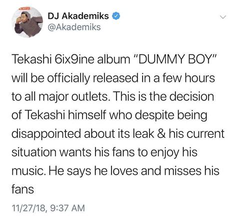 Tekashi69 Officially Releases Dummy Boy Album Despite Leak Urban